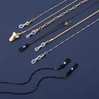 Винтажная цепочка для солнцезащитных очков с черными бусинами, подвеска, поворотная цепочка для очков, шнурок, ремешок на шею, модная женская бижутерия, аксессуары