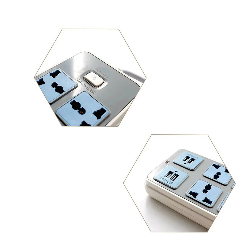 

New Smart Power Strip AU UK EU Plug Universal Way Outlets 2M Extension Cord Socket 8AC 4USB Ports Charger Adapter SOCKET
