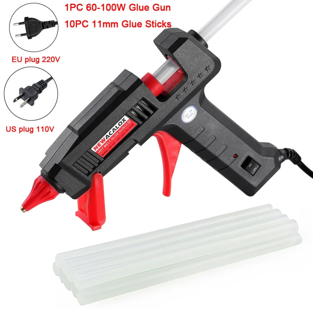 NEWACALOX 110 V-240 V 30 Вт/60 Вт/100 W Высокая температура Нагреватель мини горячего расплава клея пушка трансплантат тепловой инструмент для ремонта мини Горячая Пистолеты DIY ручной инструмент