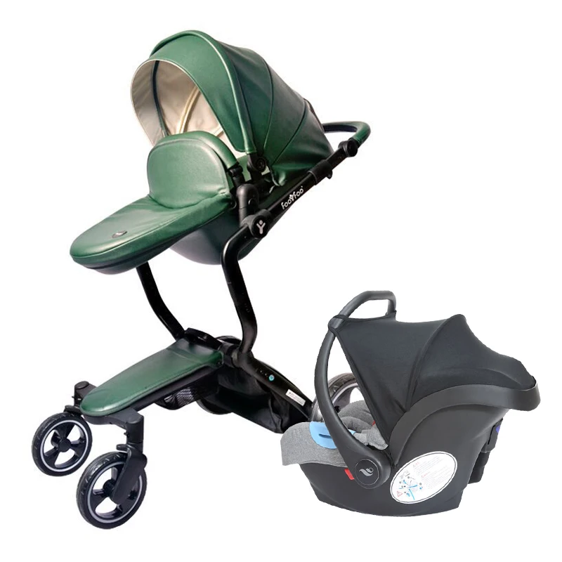 2 в 1 детская коляска из кожи и алюминиевого сплава|Четырехколесная коляска| |