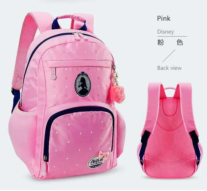 Disney Alice school bags for girls primary school backpack super light water proof large capacity bags for teenage girls gifts