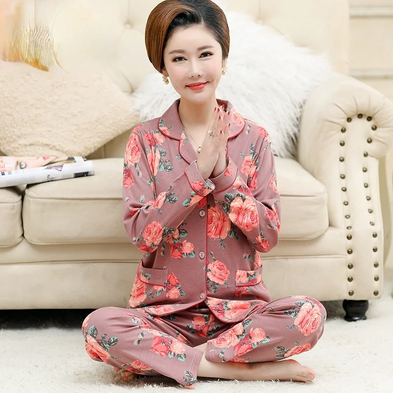 

2022 Spring Summer Pajamas Set Women 100% Gauze Cotton Long Sleeve Casual Sleepwear Women Pyjamas Sets Home Clothing F157