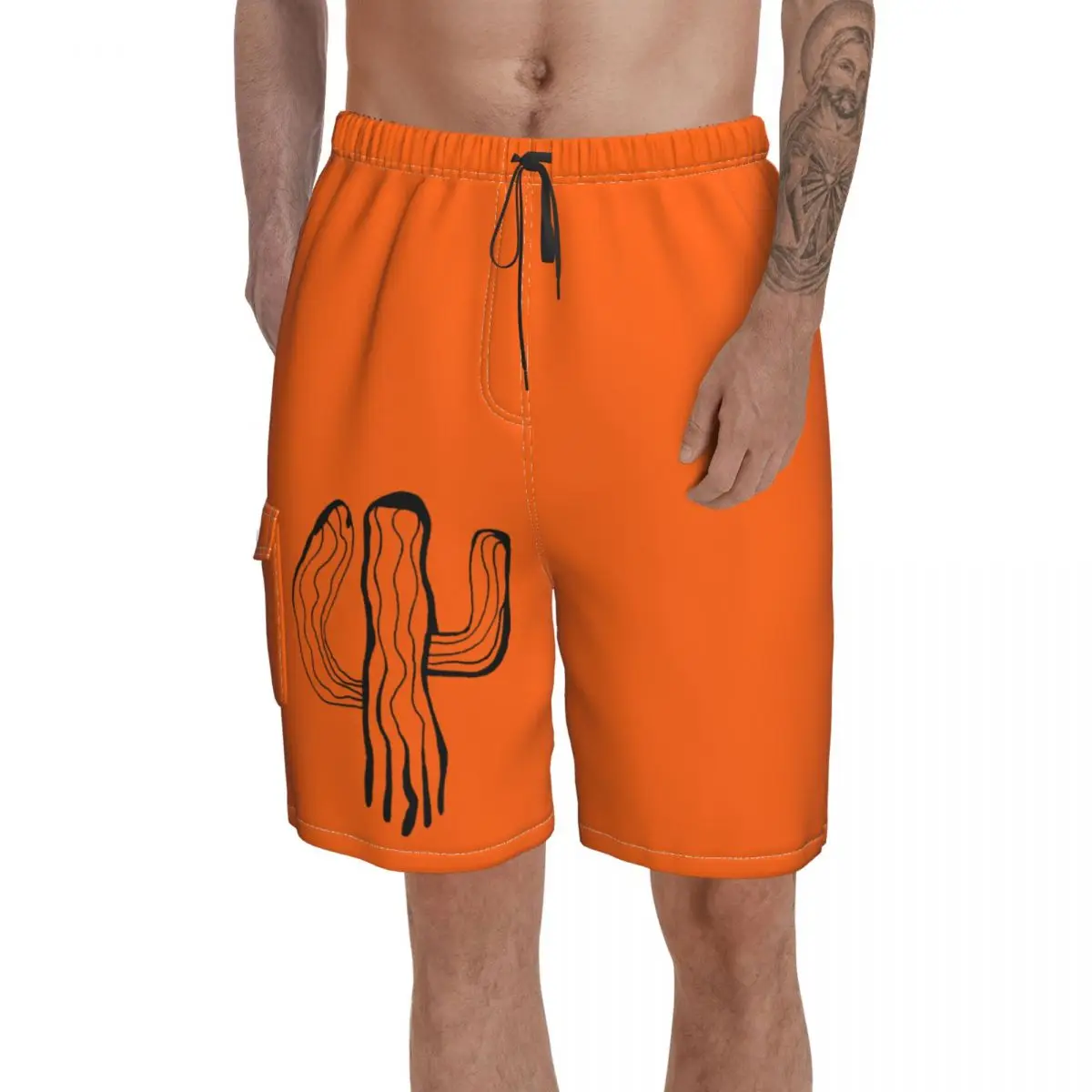 

Пляжные брюки с карманами в виде кактуса и кактуса, повседневные R206 дышащие быстросохнущие высококачественные Гавайские брюки с принтом