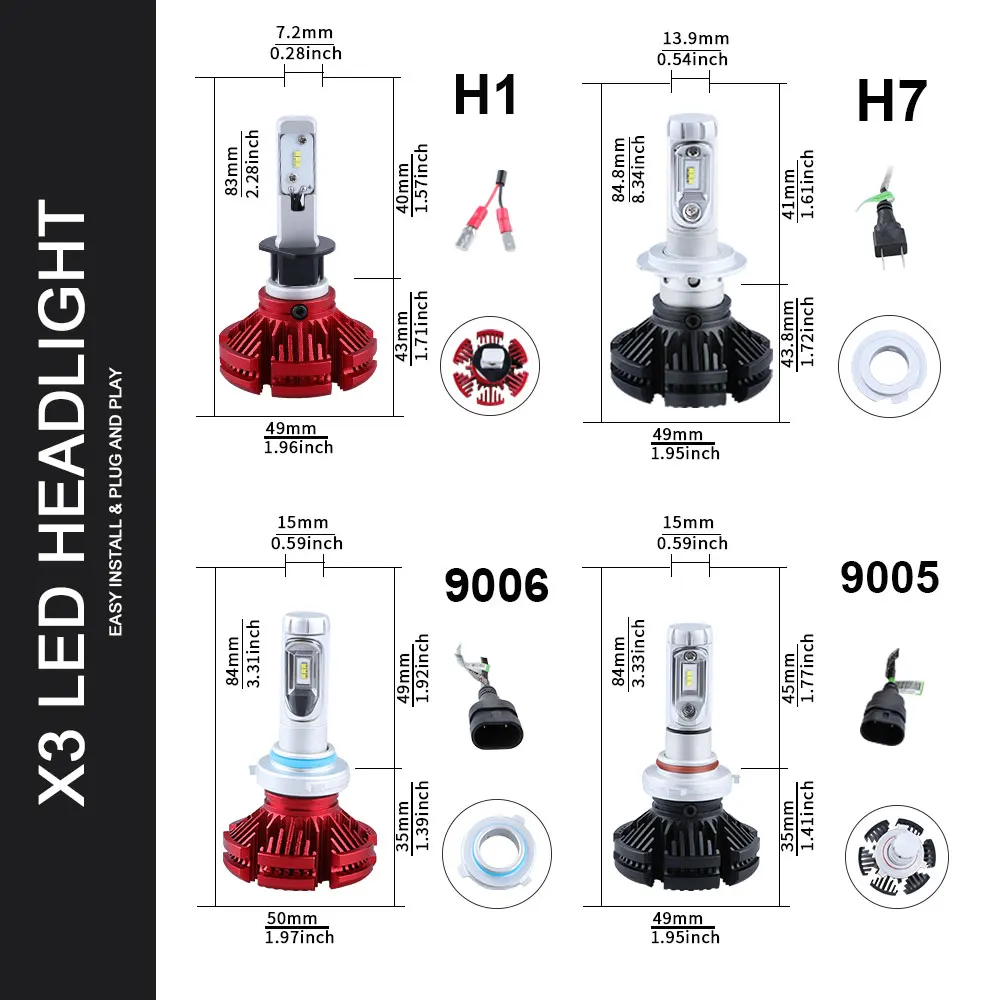 H4 Led H7 светодиодные фары с can bus Бесплатная "сделай сам" 3 вида высоты каблука