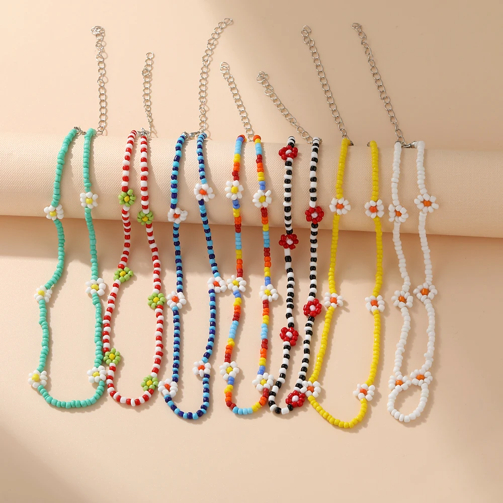 

Новые корейские милые аксессуары для женщин в богемном стиле, яркий Короткий воротник с маргаритками ручной работы, аксессуары