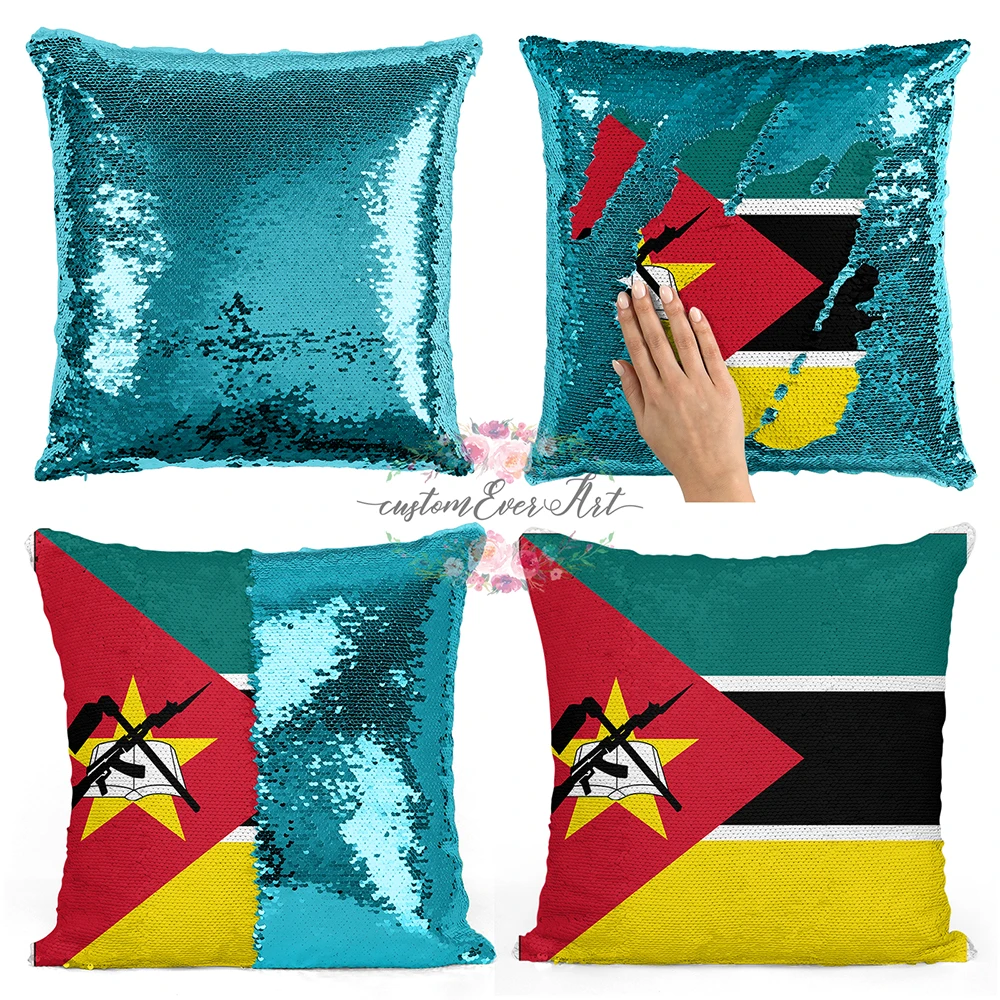 

Mozambique Personalized custom picture pillow coverhome pillow reversible mermaid sequin pillow case cover