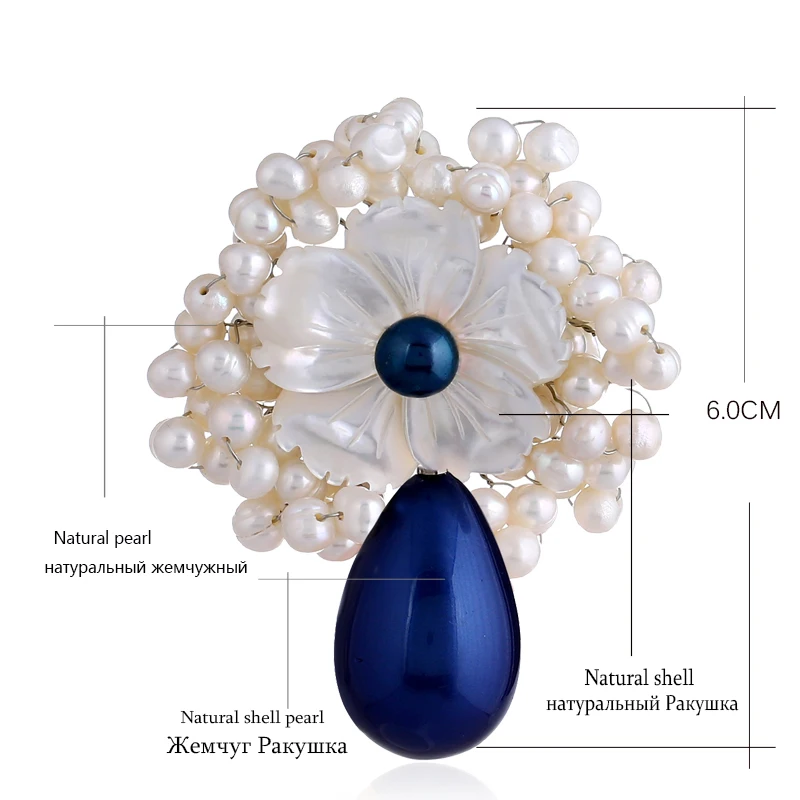 Название: синий броши с искусственным жемчугом для Для женщин ручной работы