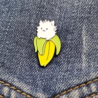 cute banana animal brooch clothes metal %e2%80%8bbadge enamel pin backpack jacket hat lapel pin gift for kidsfriends