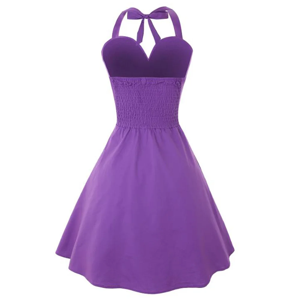 Элегантное однотонное красное платье женское без рукавов с лямкой на шее Одри