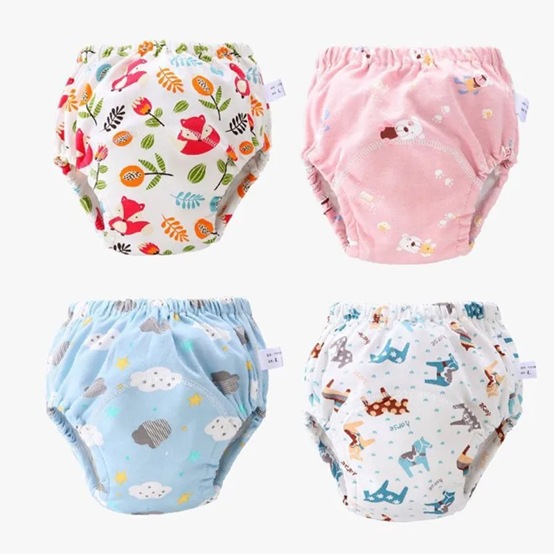 25pc/Lot Baby Diapers Reusable Training Pants Washable Cloth Nappy Waterproof Cotton Potty Panties