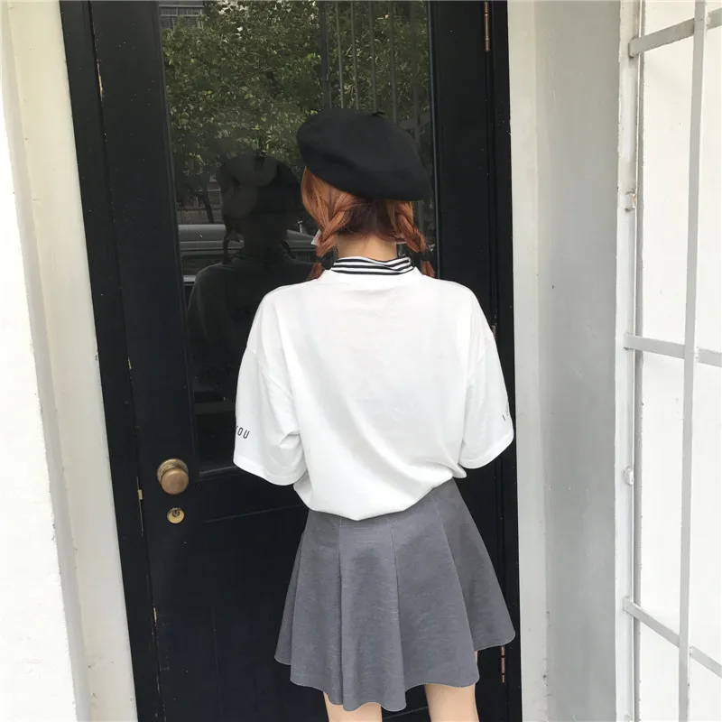 Women's T-shirts Tunic Kawaii Ladies Vintages Triped Long Sleeve T-shirt Female Ulzzang Harajuku Tee For Women Casual Top