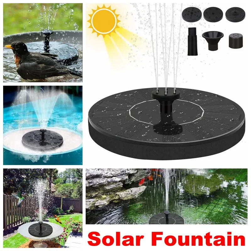 Водяной фонтан на солнечной батарее уличный насос пруд для ванны с птицами