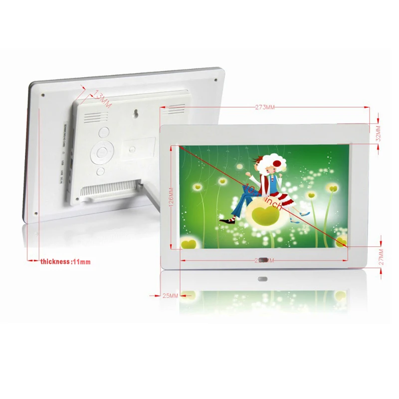 Цифровая фоторамка 10," HD TFT-LCD 1024*600 Цифровая фоторамка Будильник MP3 MP4 видеоплеер