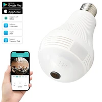 wireless ip camera wifi1080p panoramic camera bulb home security camera remote monitor 360 degree view two way audio app control