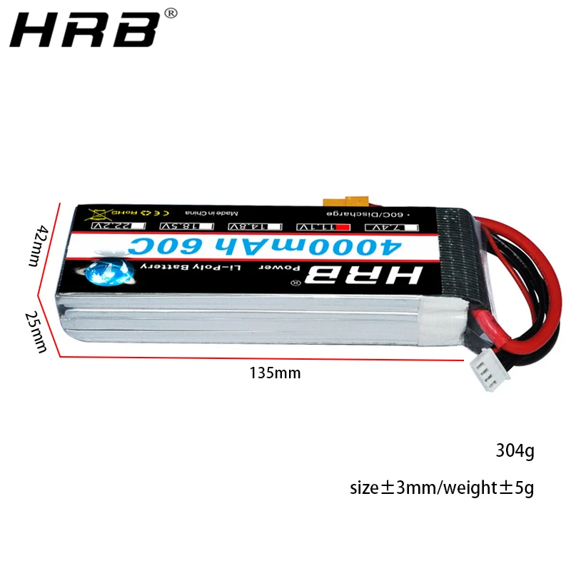 батарея hrb 3s 111 в lipo батарея 4000 мач xt60 xt90 t de