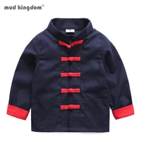 mudkingdom boys jacket coats chinese costume tang button buckle outerwear tops for kids long sleeve pocket clothes spring autumn