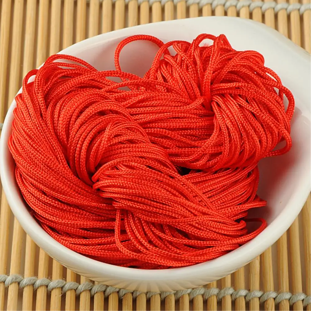 bright red 1 мм нейлоновый шнур, плетеный браслет с нитью, китайский узел, макраме, ремесла, прочный крепкий кординг, пошив костюма, ремесло, сделай сам - Цвет: bright red