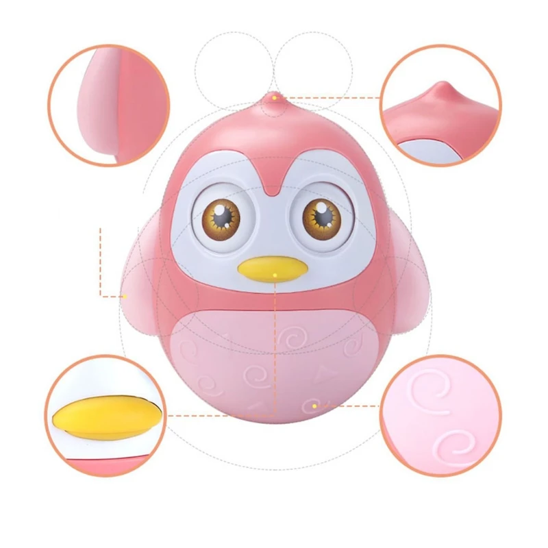

Plastic Winking Tumbler Toy Blue /Pink Music Wobbler Baby Toy Gravity Sensor Exercise Baby's Perception Ability 1 Piece