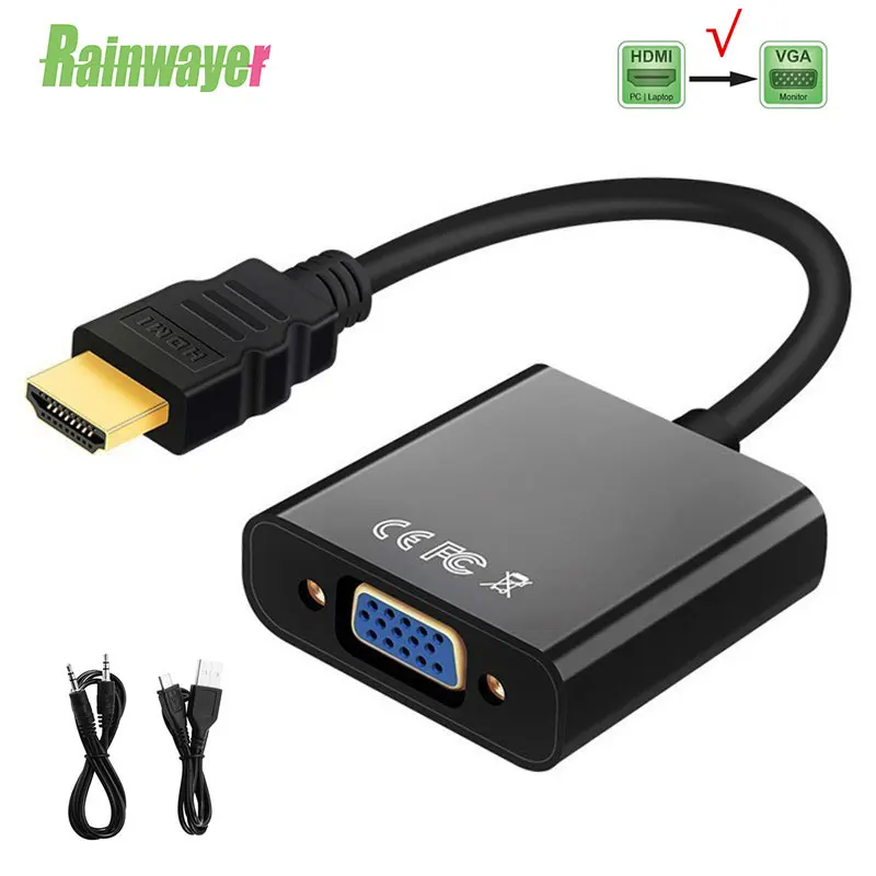 HD 1080P HDMI совместимый адаптер VGA папа мама преобразователь цифровой в аналоговый