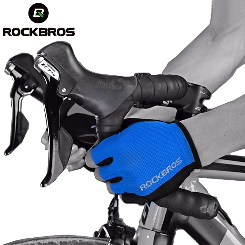 ROCKBROS Summer Bicycle Glove Outdoor Cycling Sports Breathable Gloves Bike Half Finger Sponge Pad Gloves for Men Wemen