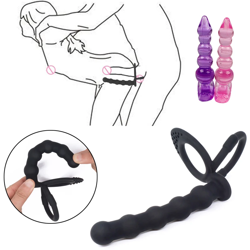 Страпон с двойным проникновением фаллоимитатор анальные бусины Анальная пробка