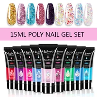 mobray 15g polygels crystal extend uv nail gel extension building led nail art gel lacquer jelly acrylic gel poly nail gel