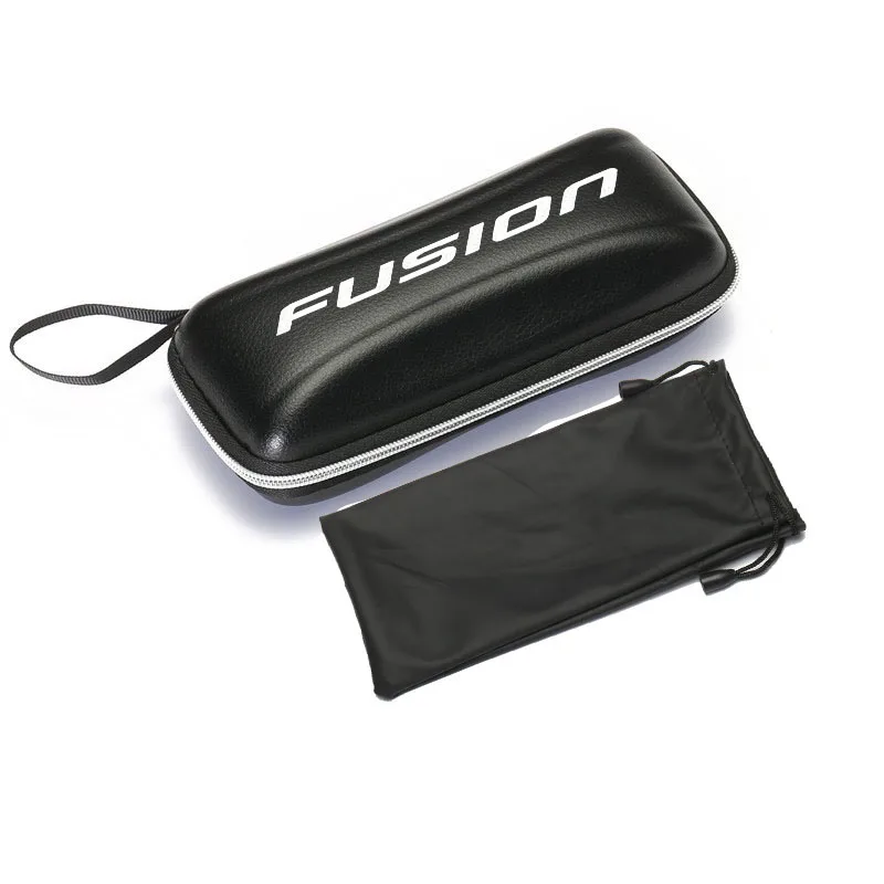 

For Ford Fusion Black leather printing logo glasses Case sunglasses Case Box for Ford Fusion accessories