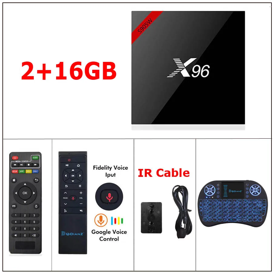 2G16G I8 mt12 DQiDianZ 9,0X96 S905W четырехъядерный 2 Гб ОЗУ 16 Гб ПЗУ Ultra HD 4K tv Box 2,4 ГГц Wifi DLNA медиаплеер X96 - Цвет: 2G16G I8 mt12