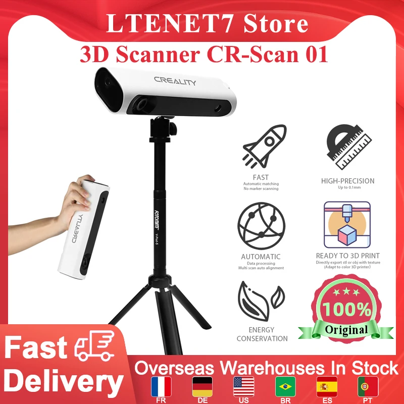 

Комплект для 3D-принтера Creality CR-Scan 01, высокоточный автоматический комбинированный сканер для 3D принтера с поддержкой вывода apv/STL