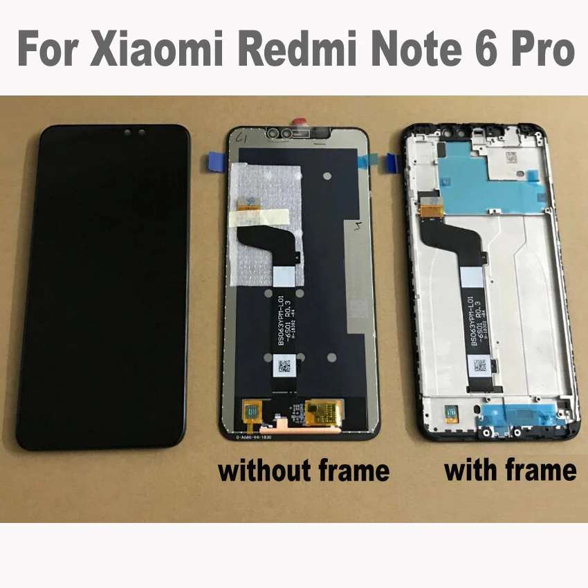 Лучшее стекло, сенсор для Xiaomi Redmi Note 6 Pro 10, сенсорный экран, ЖК-дисплей, дигитайзер, сборка, телефонная панель+ рамка
