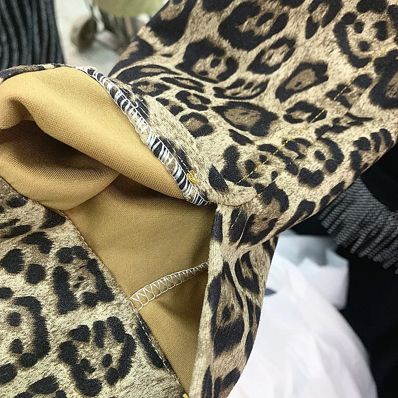 

Vintage Fad Punk Applique Beading Women Denim Jacket Autumn Harajuku Leopard Jean Jackets Coat Loose Vogue Streetwear