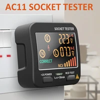 new arrival ac11 digital lcd socket power tester voltage test checker detector home circuit outlet measuring tool uk plug