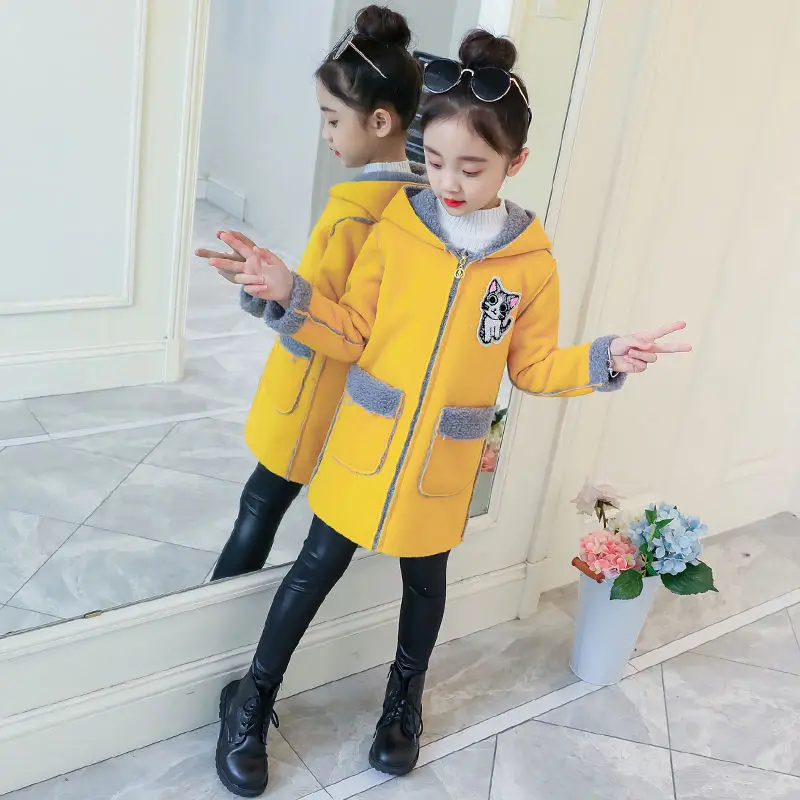 Осень зима 2019 меховое пальто для девочек модное дизайнерское длинное детская