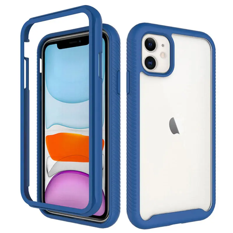 Гибридный бронированный противоударный чехол 3 в 1 для iPhone 12 11 Pro Max XR XS X 7 8 Plus