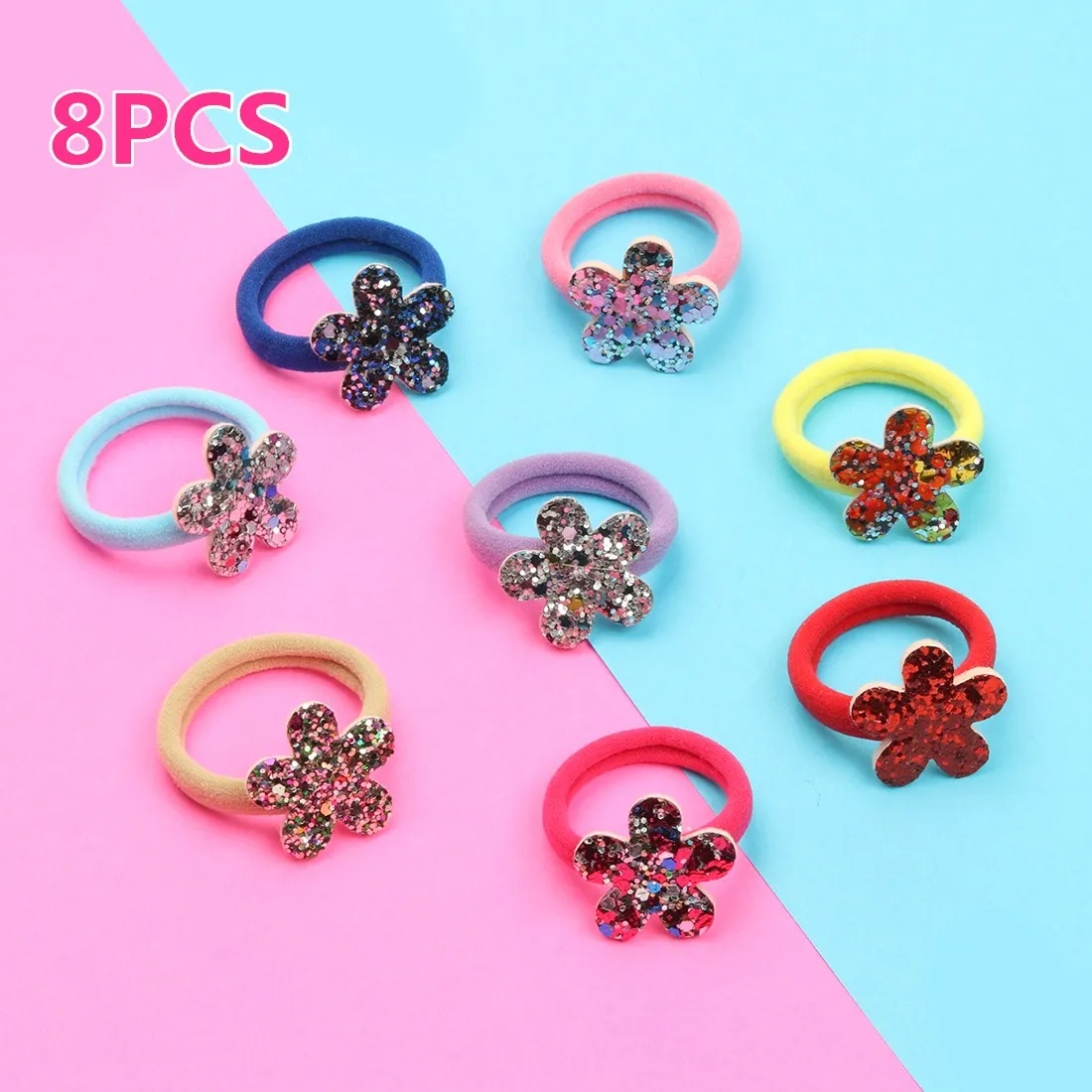 Набор аксессуаров для волос XIMA 8 шт./лот с мультяшными цветами эластичная