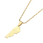 Ожерелье с подвеской в виде карты Ливана, цепь до ключицы для мужчин и женщин, Ювелирное Украшение под шею в ливанском стиле, цвет золото