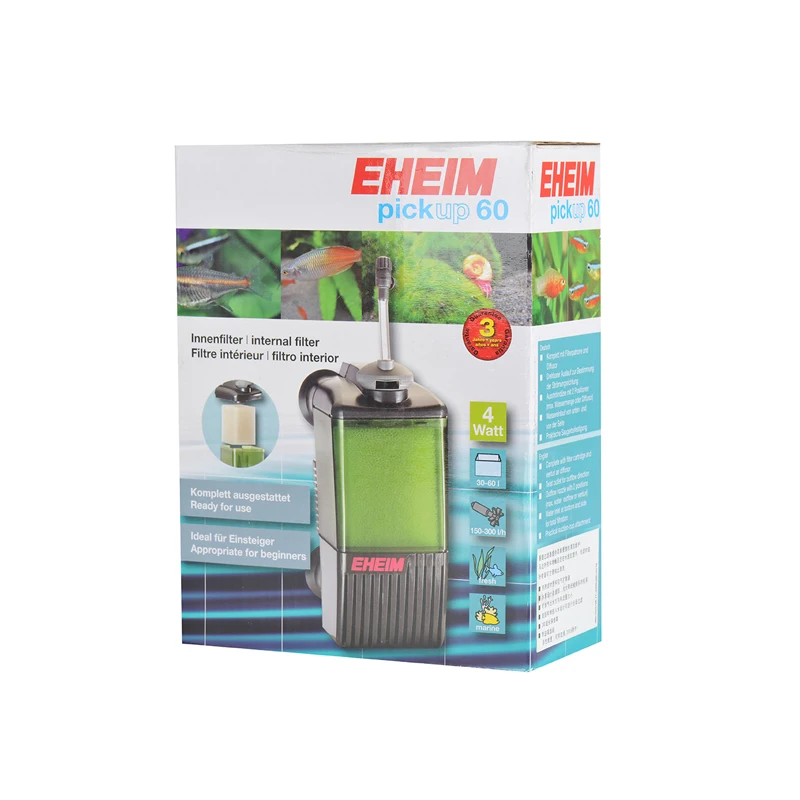 EHEIM PICKUP 60 внутренний фильтр для поднятия пресной воды аквариум для аквариума бесшумный фильтр с фильтрующими прокладками