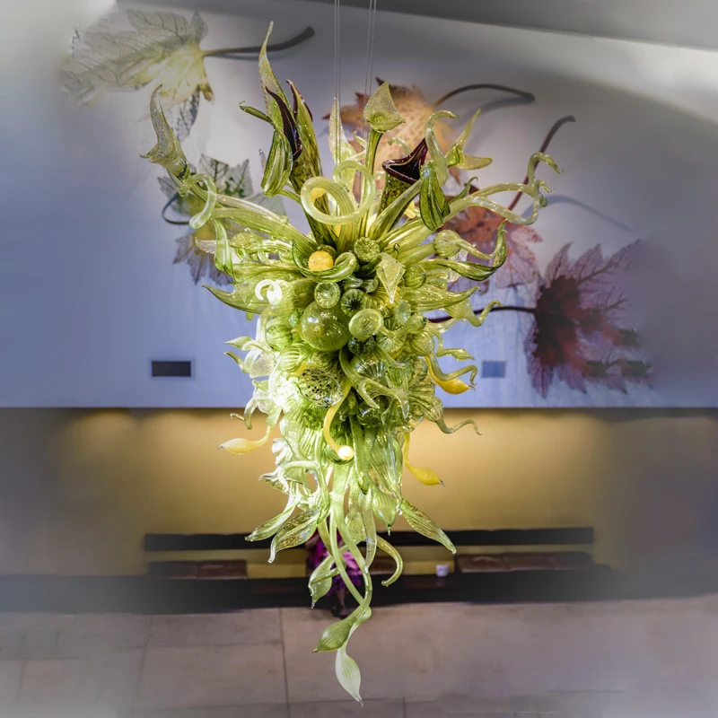 

Современная большая люстра Nepenthes, комнатное разное, светодиодное, ручное выдувание, стеклянная листва, люстра для прихожей, приемной