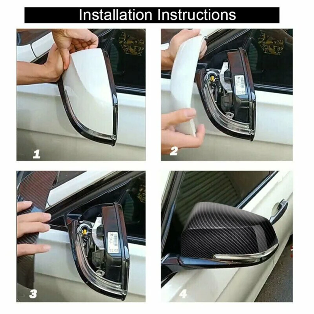 Чехол для автомобильного зеркала заднего вида forcar 2 шт. стильный черный чехол из