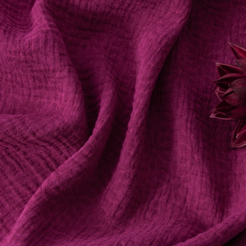 

Высококачественная льняная хлопковая ткань, розово-красная жаккардовая ткань, ретро платье, рубашка, одежда, материал Ципао