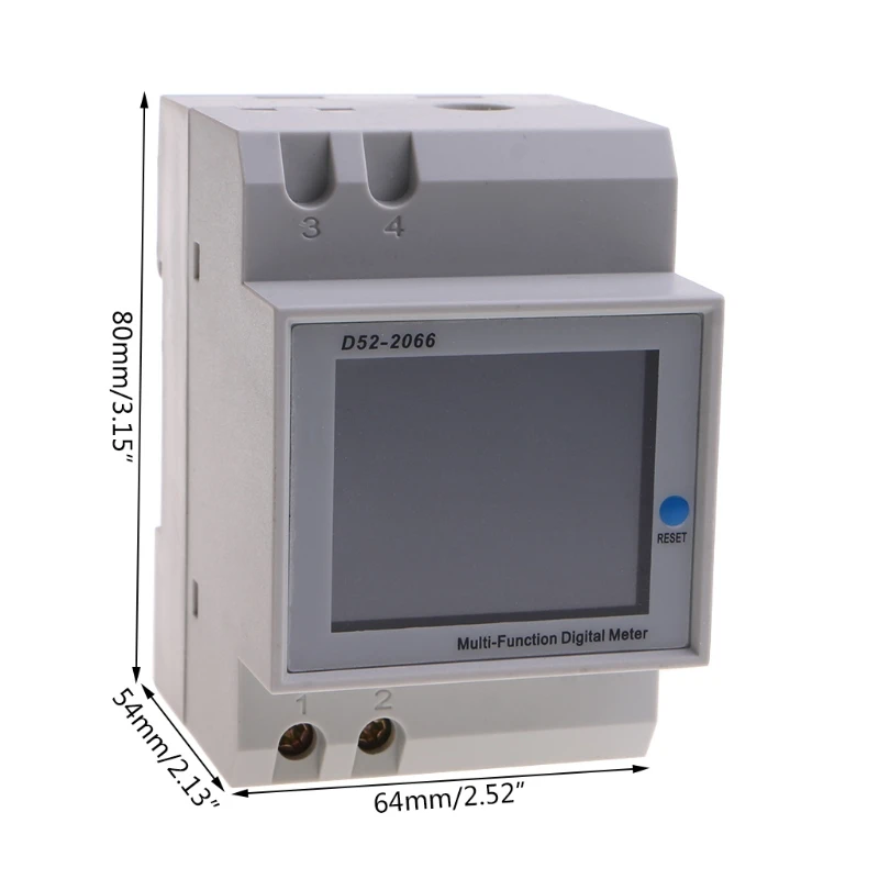 

6 IN 1 Din Rail AC Monitor 110V 220V 100A Voltage Current Kwh Energy Voltmeter Ammeter Volt Watt- Frequency Power Factor