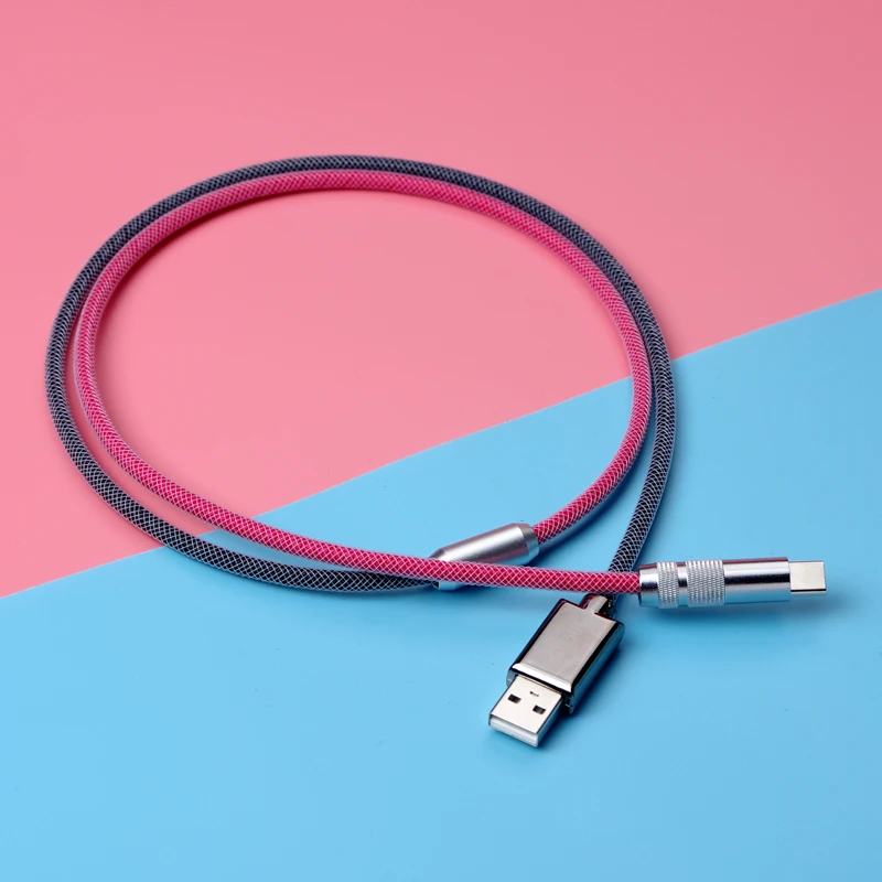 Пользовательская спиральная клавиатура металлическая вилка градиентный кабель