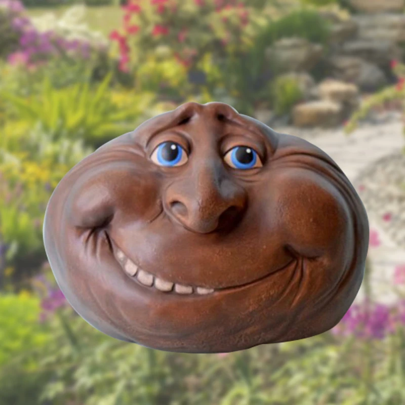 

Rock Funny Face Garden Yard Art Resin Sculptures Mystical Garden Stones for Indoors Outdoors Patio Porch TN88