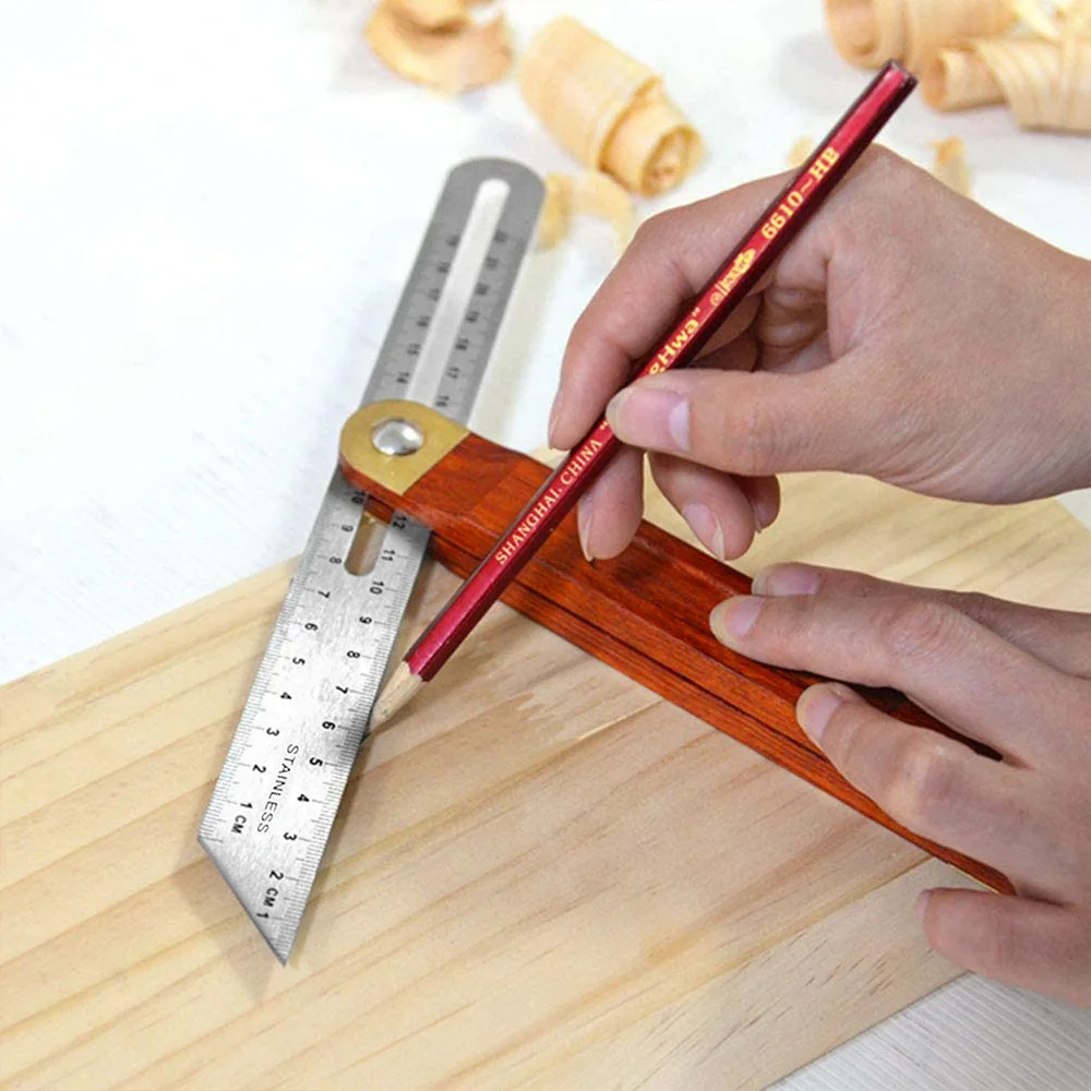 

Angle Rulers Gauges Tri Square Sliding T-Bevel With Wooden Handle Level Measuring Tool wooden marking gauge Protractor