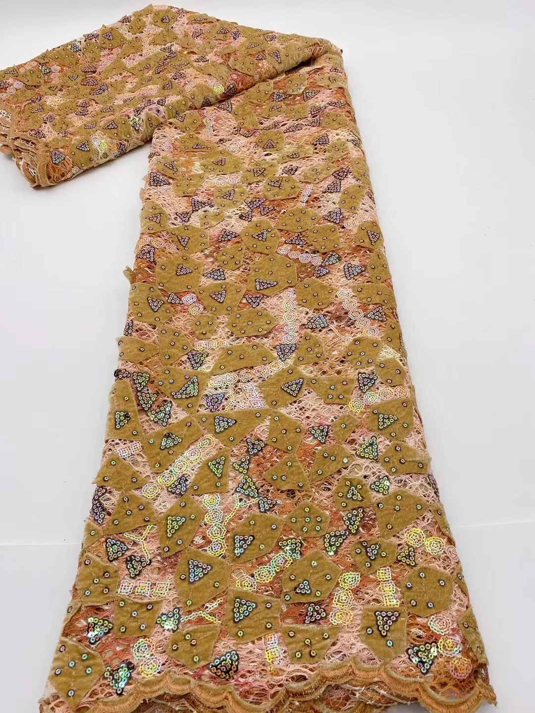 

PGC 2021 Высококачественная бархатная ткань с блестками, африканская кружевная ткань, вышитая нигерийская кружевная ткань для женщин, свадебн...