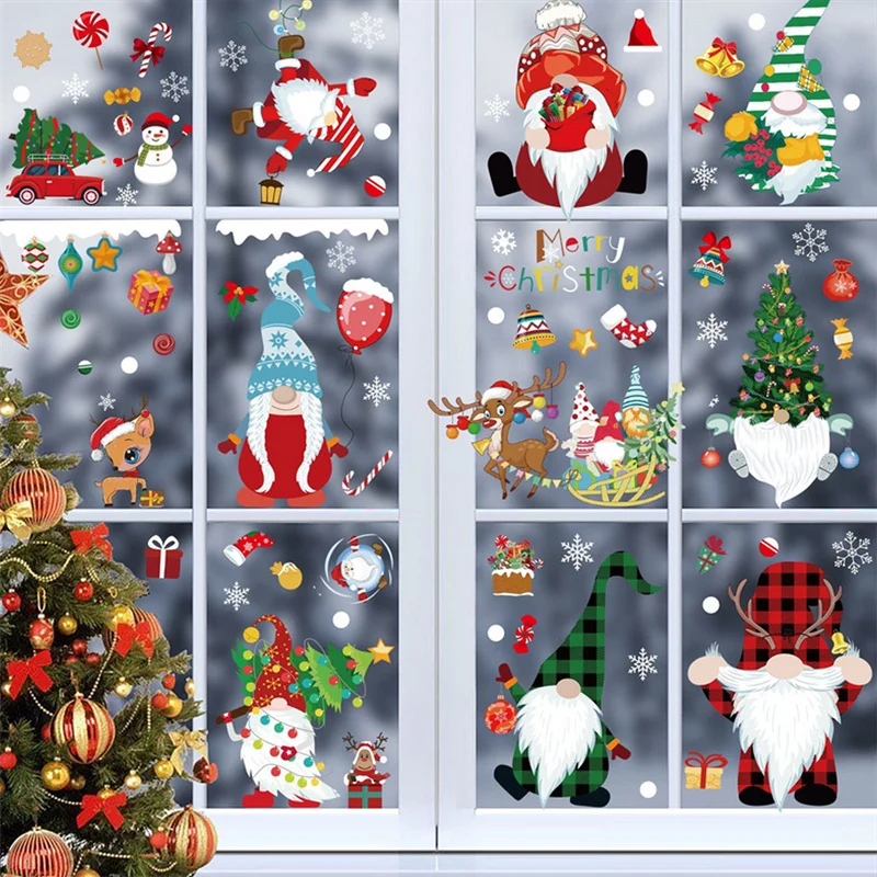 Рождественская Снежинка Электростатическая Наклейка для окна детской комнаты