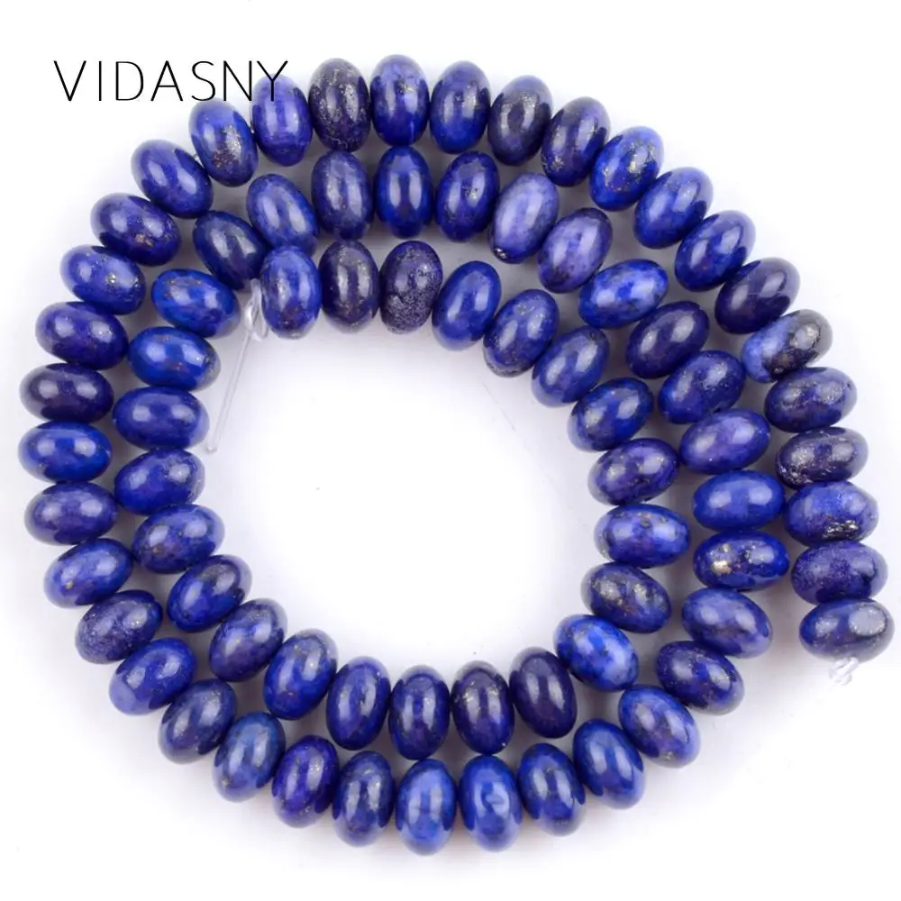 

Natural Gem Lapis Lazuli Rondelle Beads For Jewelry Making 4 6 8mm Abacus Spacer Loose Beads Diy Necklace Bracelet 15''