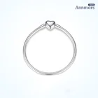 AnnmorsSilver классическое сердце подходит для оригинального браслета Пандоры мягкая змея застежка цепочка для женщин изысканный браслет с бусинами