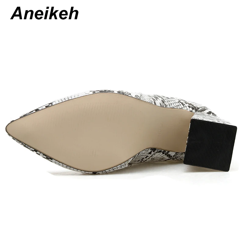 Aneikeh новинка 2021 модные демисезонные полусапожки Челси со змеиным узором женские