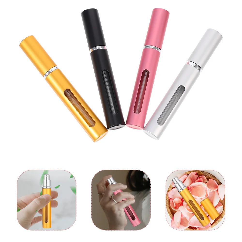 

4Pcs 5ml Portable Perfume Atomizer Travel Perfume Bottle Glass Bottle Container